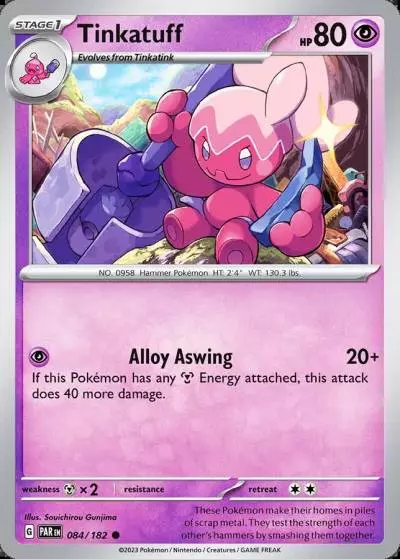 Tinkatuff 84/182 Paradox Rift Pokemon card