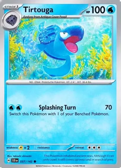 Tirtouga 37/142 Stellar Crown Pokemon card