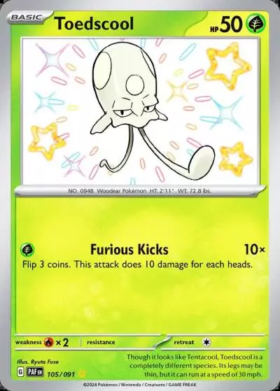 Toedscool 105/91 Paldean Fates Pokemon card