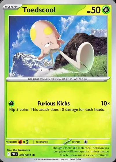 Toedscool 4/91 Paldean Fates Pokemon card
