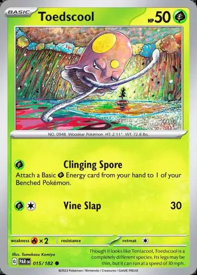 Toedscool 15/182 Paradox Rift Pokemon card