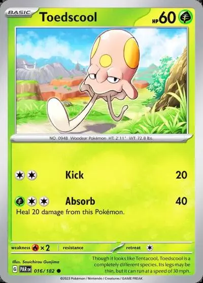 Toedscool 16/182 Paradox Rift Pokemon card