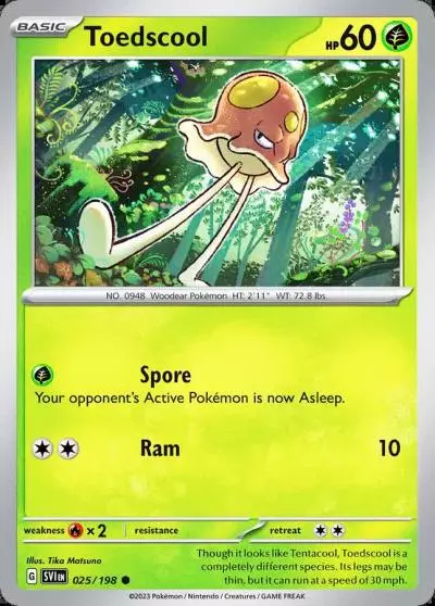Toedscool 25/198 Scarlet & Violet Pokemon card