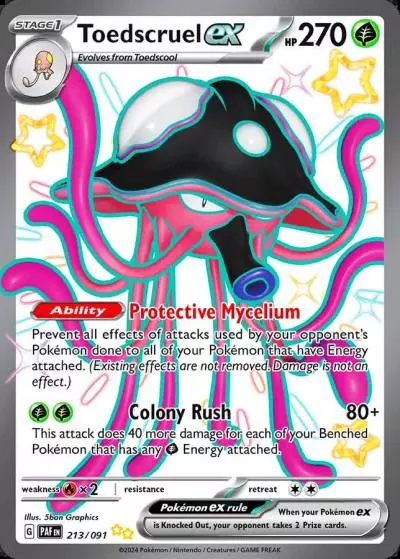 Toedscruel ex 213/91 Paldean Fates Pokemon card