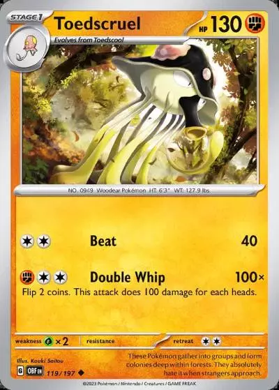 Toedscruel 119/197 Obsidian Flames Pokemon card