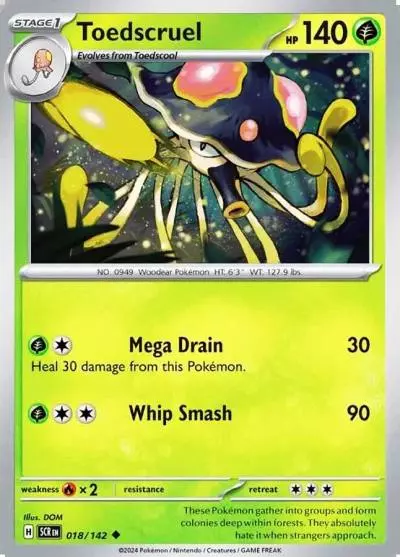 Toedscruel 18/142 Stellar Crown Pokemon card