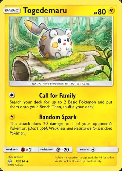 Togedemaru 73/236 Cosmic Eclipse Pokemon card