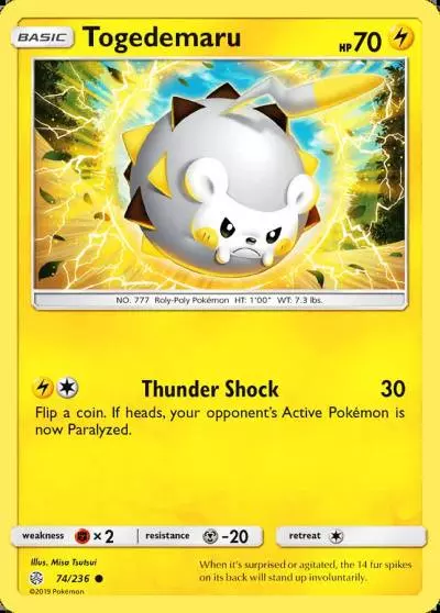 Togedemaru 74/236 Cosmic Eclipse Pokemon card