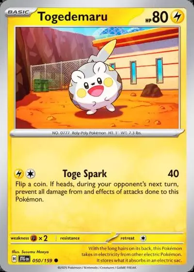 Togedemaru 50/159 Journey Together Pokemon card
