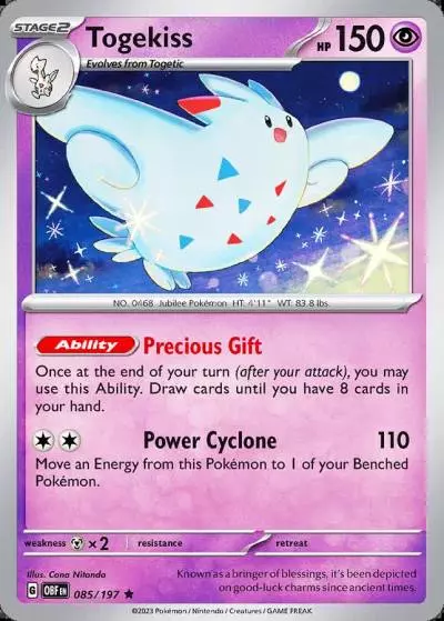 Togekiss 85/197 Obsidian Flames Pokemon card