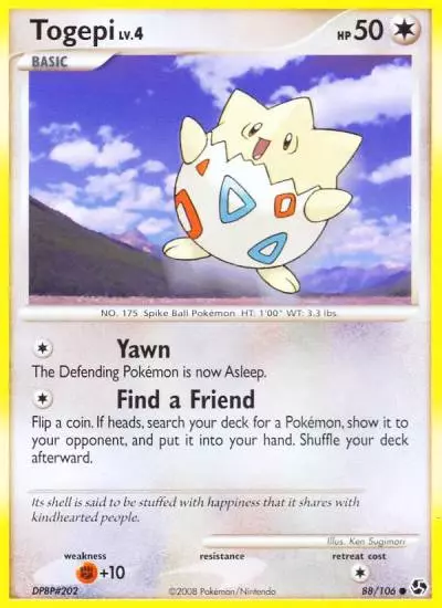 Togepi 88/106 Great Encounters Pokemon card