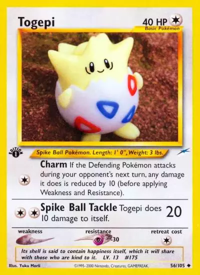 Togepi 56/105 Neo Destiny Pokemon card