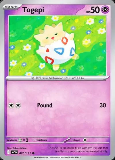 Togepi 70/191 Surging Sparks Pokemon card