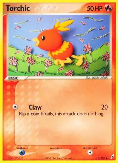 Torchic 65/100 Crystal Guardians Pokemon card