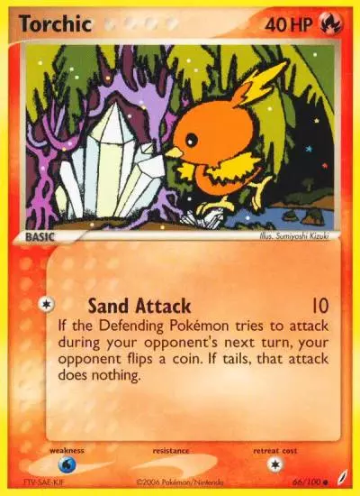 Torchic 66/100 Crystal Guardians Pokemon card