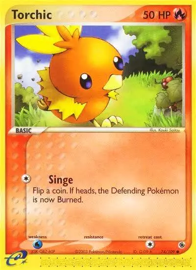 Torchic 74/109 Ruby & Sapphire Pokemon card