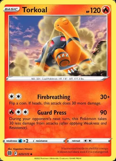 Torkoal 23/172 Brilliant Stars Pokemon card