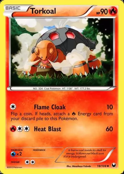 Torkoal 18/108 Dark Explorers Pokemon card
