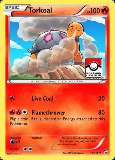 Torkoal 16/106 Flashfire Pokemon card