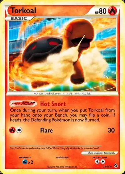 Torkoal 25/95 HS—Unleashed Pokemon card