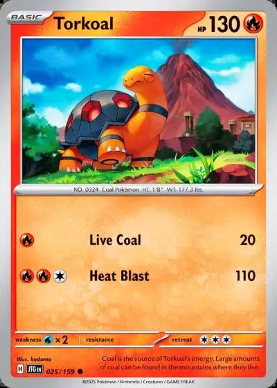 Torkoal 25/159 Journey Together Pokemon card