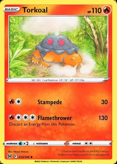 Torkoal 23/196 Lost Origin Pokemon card