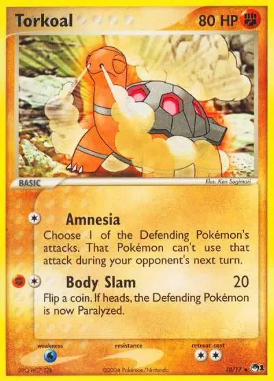 Torkoal 10/17 POP Series 1 Pokemon card