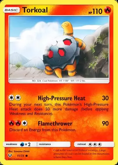 Torkoal 11/73 Shining Legends Pokemon card