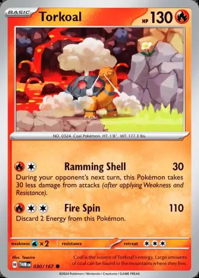 Torkoal 30/167 Twilight Masquerade Pokemon card