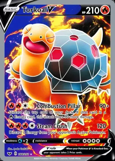 Torkoal V 188/202 Sword & Shield Pokemon card