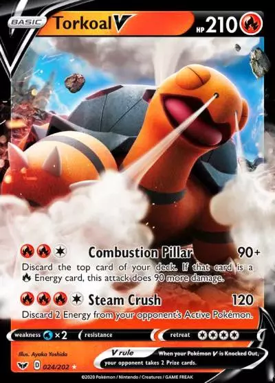 Torkoal V 24/202 Sword & Shield Pokemon card