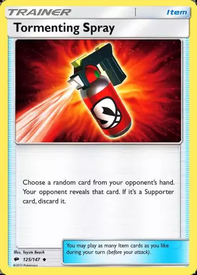 Tormenting Spray 125/147 Burning Shadows Pokemon card