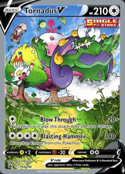 Tornadus V 185/198 Chilling Reign Pokemon card