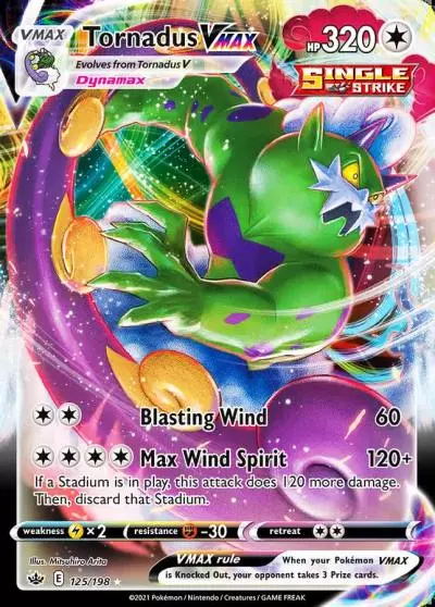 Tornadus VMAX 125/198 Chilling Reign Pokemon card