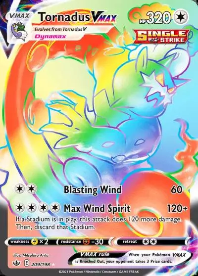 Tornadus VMAX 209/198 Chilling Reign Pokemon card