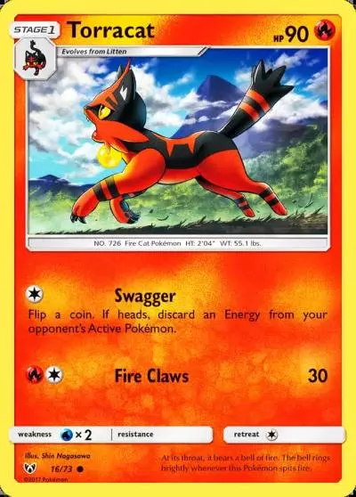 Torracat 16/73 Shining Legends Pokemon card