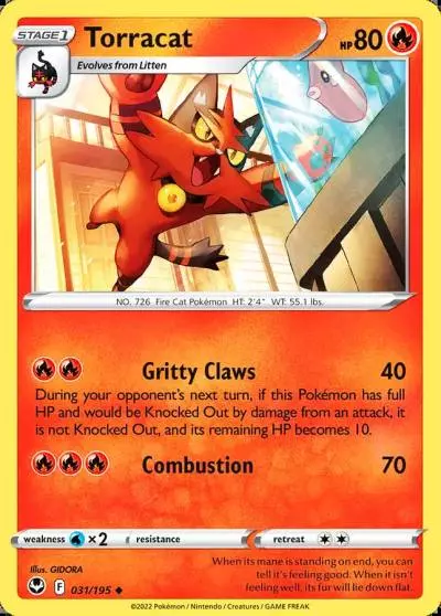 Torracat 31/195 Silver Tempest Pokemon card