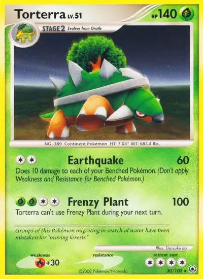 Torterra 30/100 Majestic Dawn Pokemon card