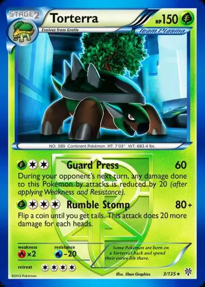 Torterra 3/135 Plasma Storm Pokemon card