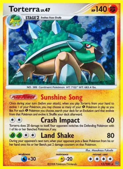 Torterra 11/100 Stormfront Pokemon card