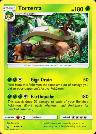 Torterra 9/156 Ultra Prism Pokemon card