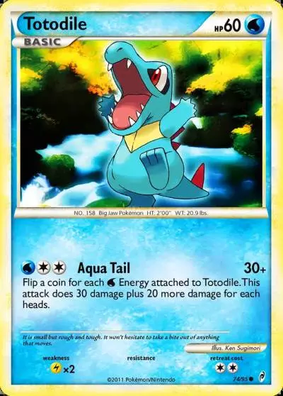 Totodile 74/95 Call of Legends Pokemon card