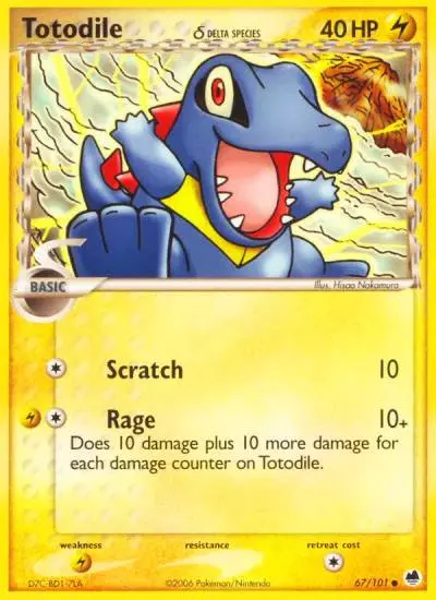 Totodile δ 67/101 Dragon Frontiers Pokemon card