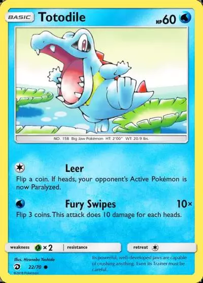 Totodile 22/70 Dragon Majesty Pokemon card