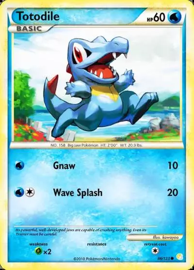 Totodile 86/123 HeartGold & SoulSilver Pokemon card