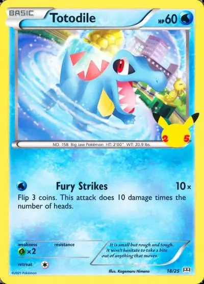 Totodile 18/25 McDonald's Collection 2021 Pokemon card