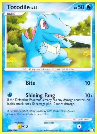Totodile 106/123 Mysterious Treasures Pokemon card