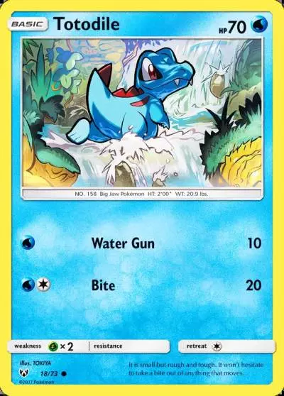 Totodile 18/73 Shining Legends Pokemon card