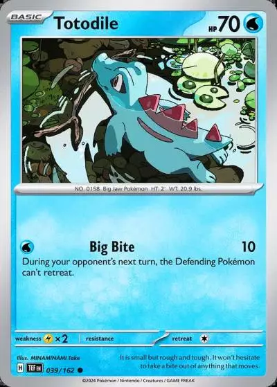Totodile 39/162 Temporal Forces Pokemon card