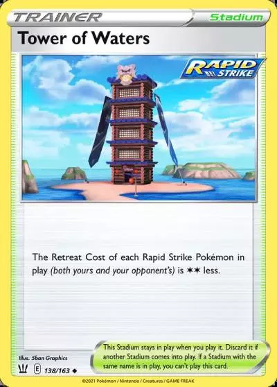Tower of Waters 138/163 Battle Styles Pokemon card